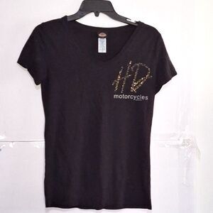 A Harley Davidson Motorcycles Women's Top Emblem Biker Summer Freedom Size M